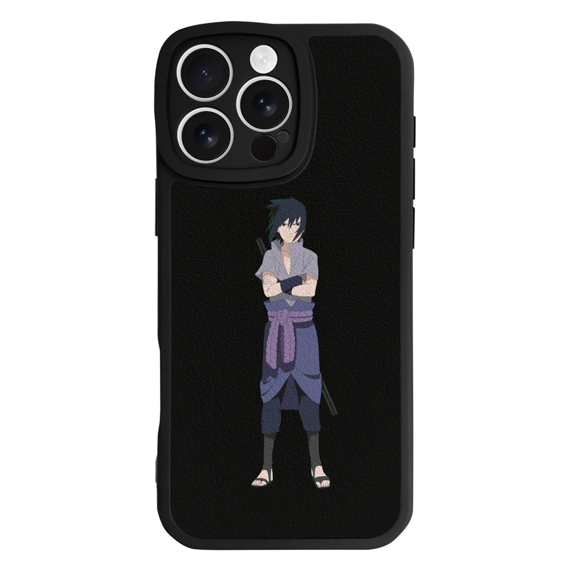 （画像用） NARUTO -ナルト- うちは サスケ Uchiha Sasuke 【iPhone 16シリーズ対応】シリコンスマホケース（レザー調） 材質：シリコン